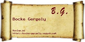 Bocke Gergely névjegykártya